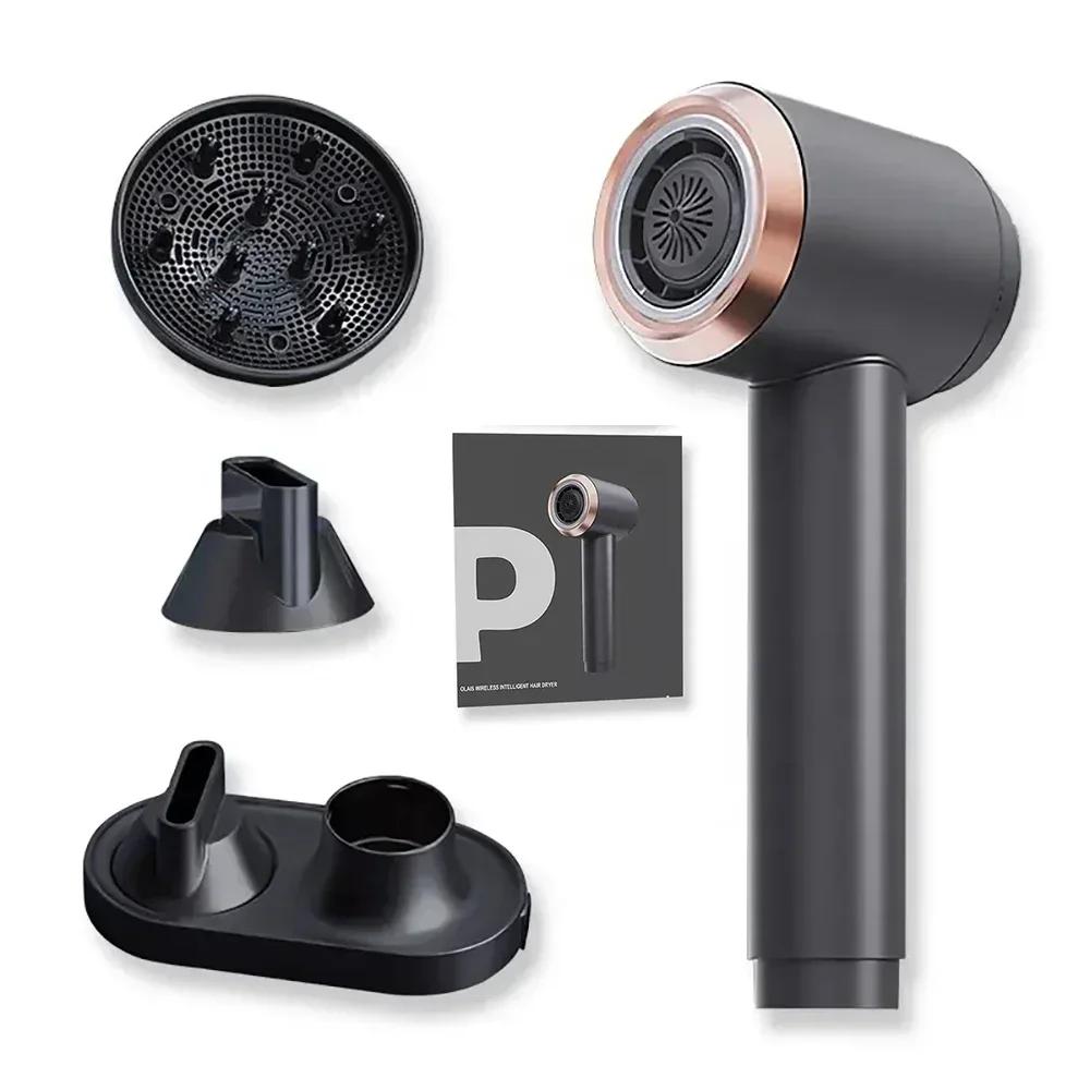 

Профессиональный беспроводной фен с сенсорным экраном управления, портативный, для путешествий/бытовой эксплуатации, 15000 мАч, 300 Вт, горячий и холодный воздух, сильный ветер