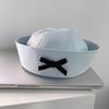 Pălărie de marinar pentru femei, cu fund cu streașină, decor ușoară, lavabilă, de culoare solidă, pentru petrecere, șapcă Cosplay JK Beret Dome Bleumarin