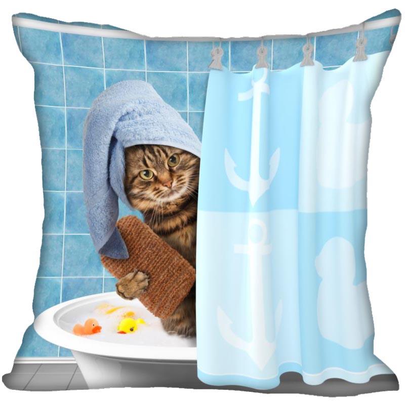 Bedroom Home Office Decor Pillowcase Square  Funny Cat Animal