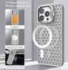 Wärmeableitung Magnetische Drahtlose Lade Fall Für iPhone 11 13 15 14 Pro Max 16 Plus 1 2 Kamera Halter Weiche TPU Fundas Abdeckung