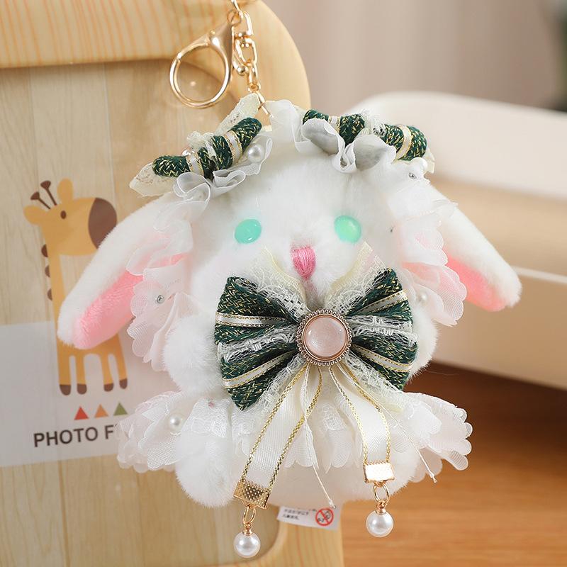 Lolita Rabbit Cute Plush Toy Bow Tie Ribbon Send Girlfriend Pendant Doll Grab Machine Doll Gift