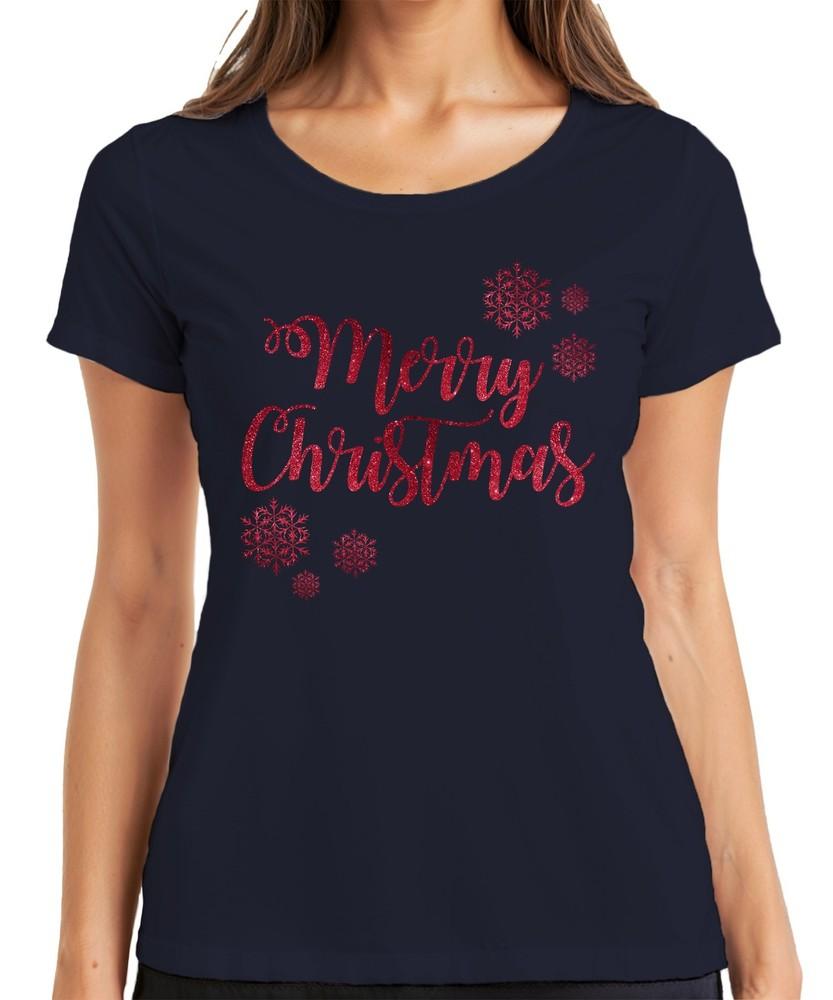 Merry Christmas Snowflakes Christmas Xmas Gift Xmas Ladies T S