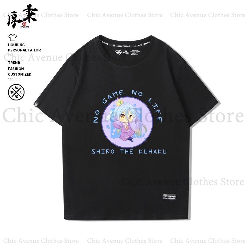 Anime NO GAME NO LIFE Series Print Tshirt for Unisex Women Cotton Tshirt Summer Tops Short Sleeve Tee Daily Clothes Casual T Shirt