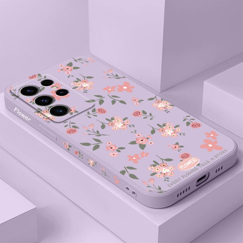 Floral Scent Phone Case For Samsung Galaxy S25 FE S24 S23 S22 S21 S20 Ultra Plus Note 20 Ultra 10 Plus Cover