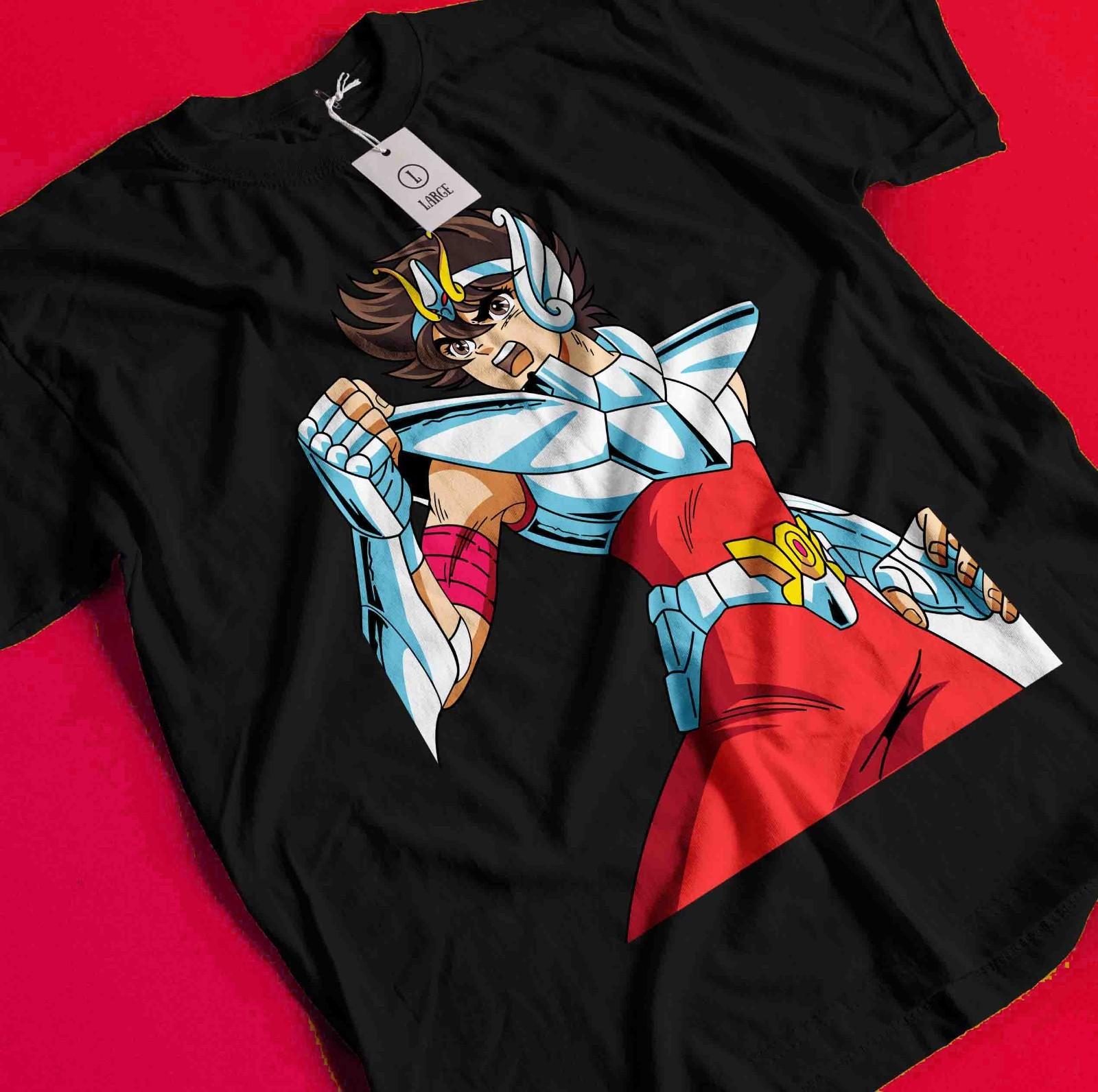 

Saint Seiya Футболка Пегас Рыцари Зодиака Аниме Манга Шун Графическая Футболка BB053 4XL