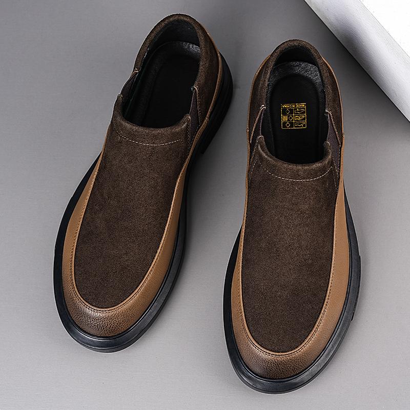 Hot-selling Loafers Handmade PU Leather Mens Casual Shoes Outdoor Slip on Flats Business Moccasins Non-Slip Male Walking Shoes
