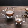 2 Stück 150-350ml Hitzebeständige Tasse aus hochborosilikatglas Doppelwandiges Glas Kaffeetasse mit Henkel Milch Wasser Tasse Klare Tassen