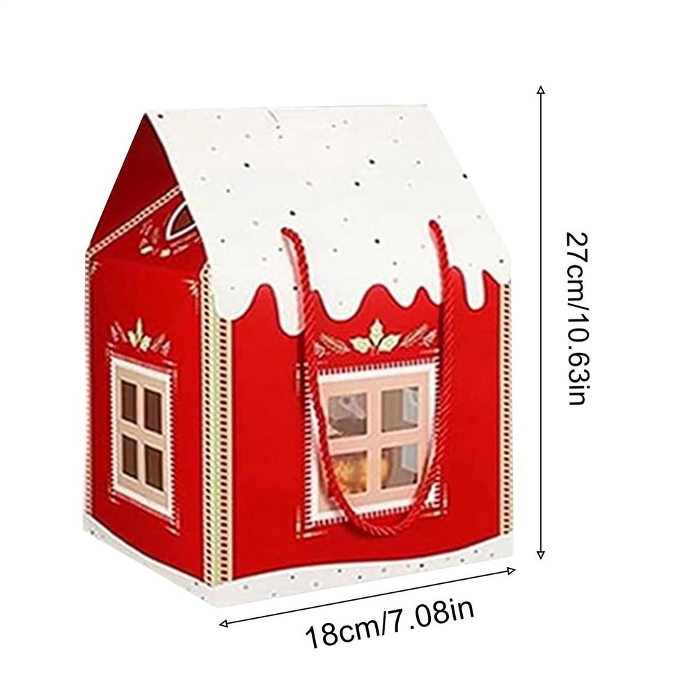 Christmas Cookie Boxes House Shaped 3D Box Bakery Cottage for Chocolate Snacks Treats Packaging Christmas Winter Holiday Party