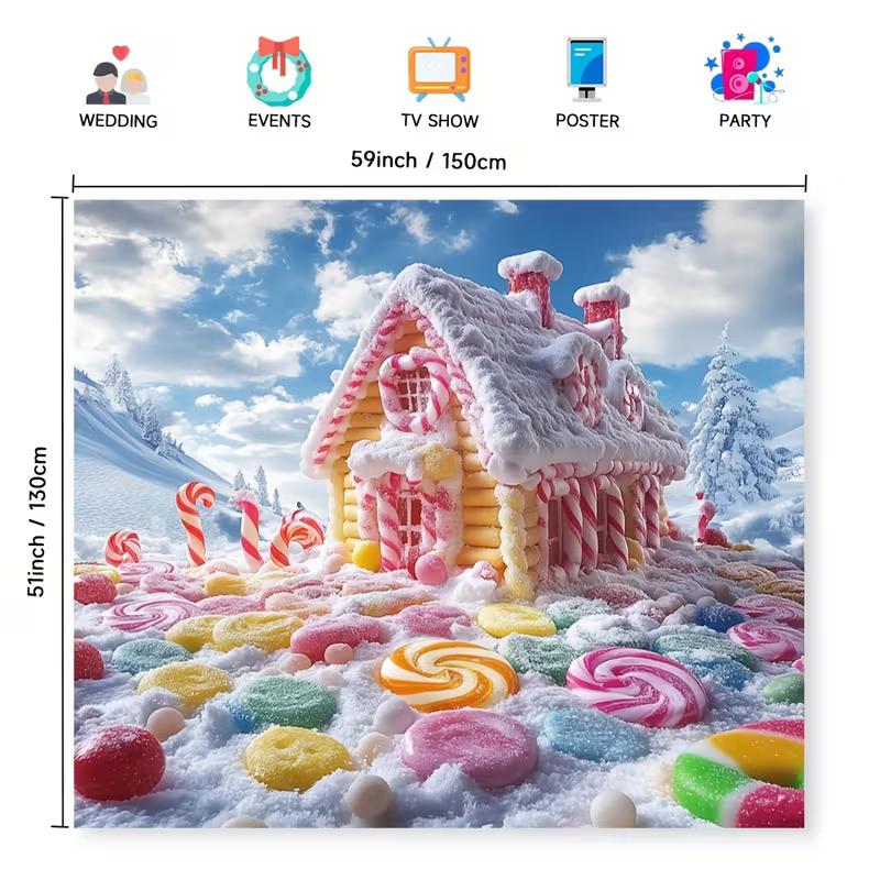 2D Flat Print Magical Candy Land Backdrop for Studio Photoshoot & Live Stream