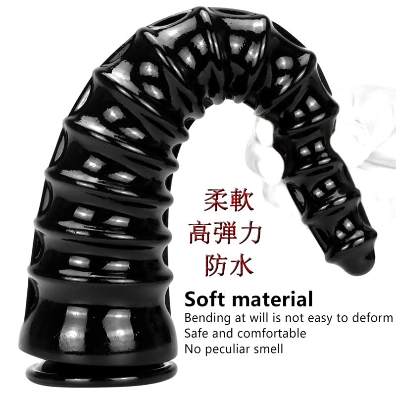 Total Length Diameter Anal Anal Prostate Anal Super Particle Protruding with Suction Black 34cm, 8cm, Plug, Beads, Expansion, Thick, Spiral, Bumps,