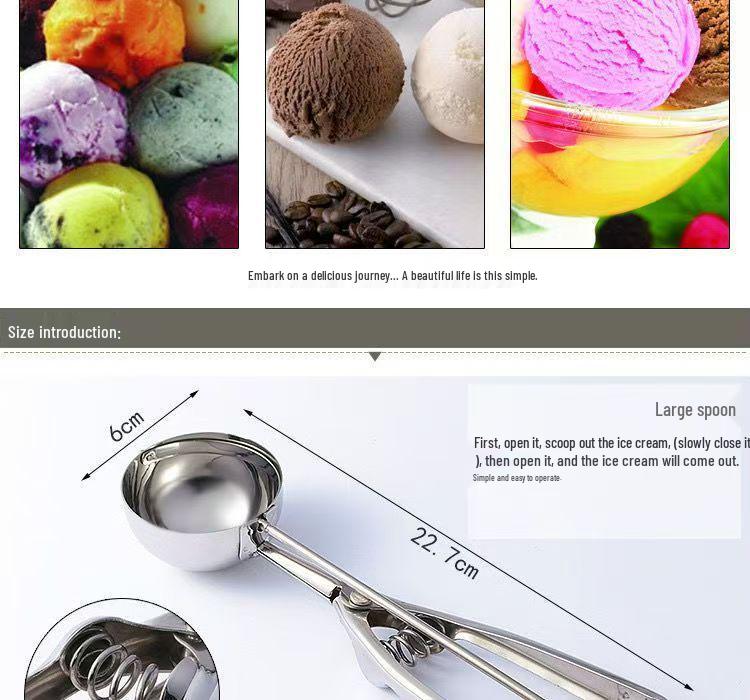 Stainless Steel Ice Cream Scoop & Spade – Customizable Fruit and Ice Cream Scooper