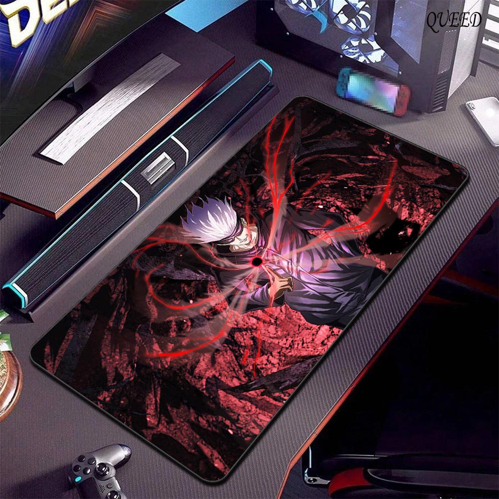Großes Gaming-Mauspad Jujutsu Kaisen Gojo Satoru Mauspads LockEdge Verdickte Computer-Tastatur-Schreibtischmatte Gummi-Anti-Rutsch-Matten