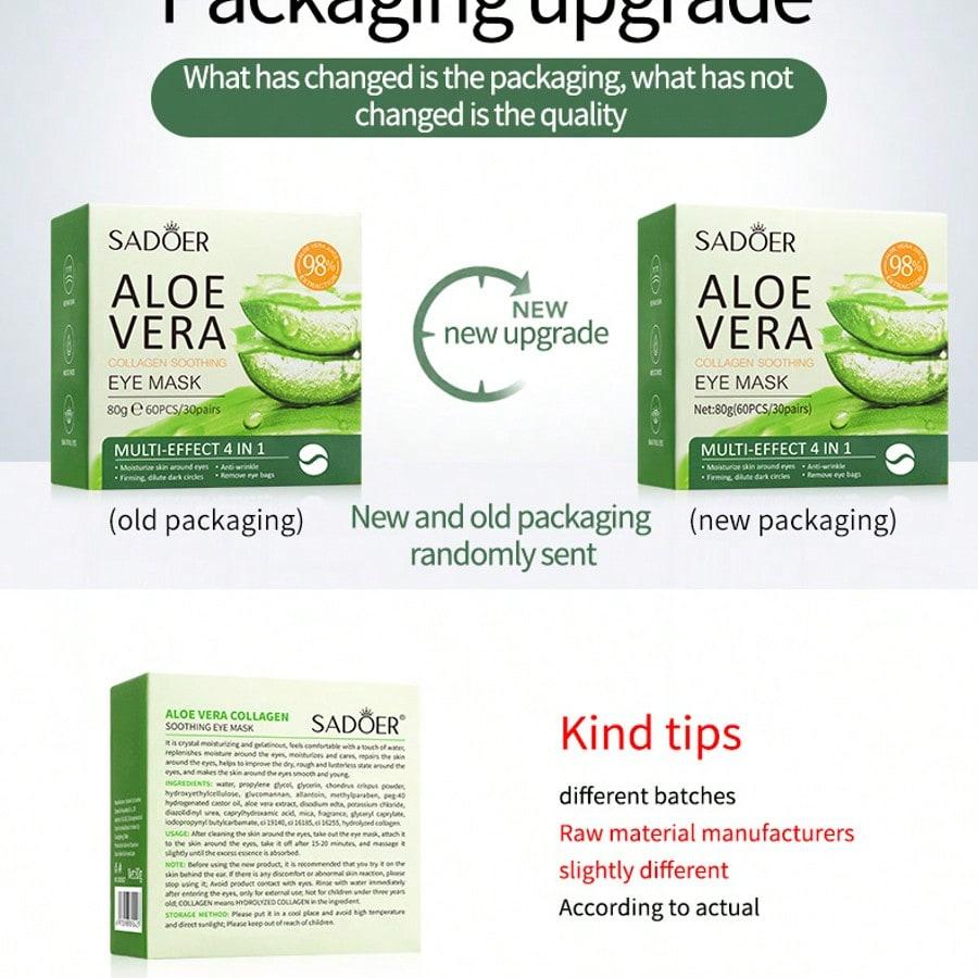 1PC SADOER Aloe Vera Collagen Soothing Eye Mask Use For A Of Time To Smooth The Skin,Fade Eye Lines
