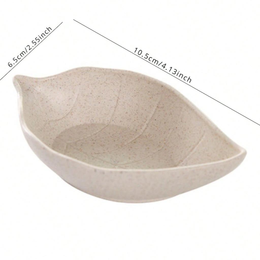 New Nordic Style Leaf Small Plate Food Grade Wheat Straw Seasoning Plate Kitchen Vinegar Bowls Soy Sauce Plates Snack Plates