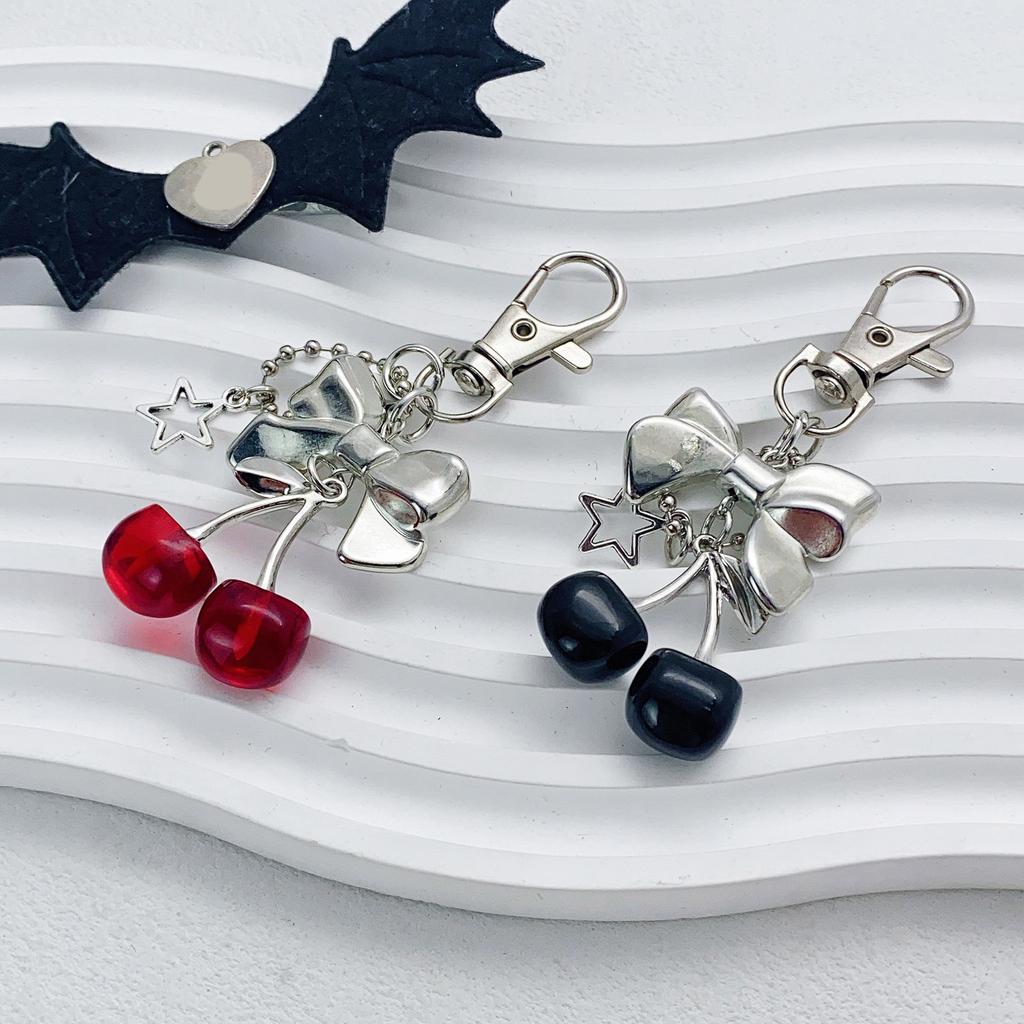 Fashionable Cherrys Bag Charm Keychain for Women with Sturdy Alloy Materials Designs for Purses Handbags Backpacks