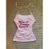 TrendHub Sweet Polka Dot Letter Printed Halter Camisole Vest Women American Retro Slim Fit Crop Top Y2k Aesthetic Tanks Summer