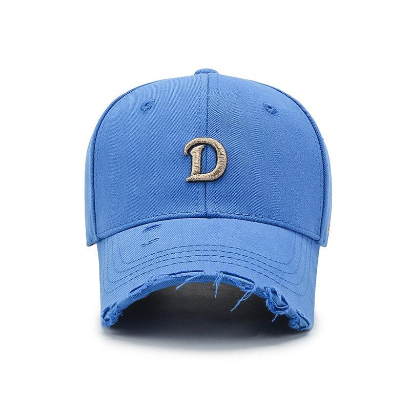 Spring and Autumn Baseball Cap Monochrome Embroidered Alphabet Equestrian Cap Cotton Sunshade Sunscreen Cap Dome Bent Cap