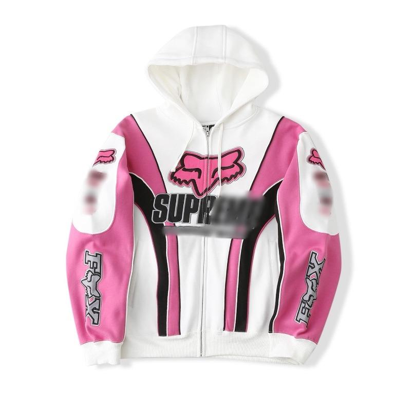Men's and women's alphabet decal waterproof hooded zipper jacket