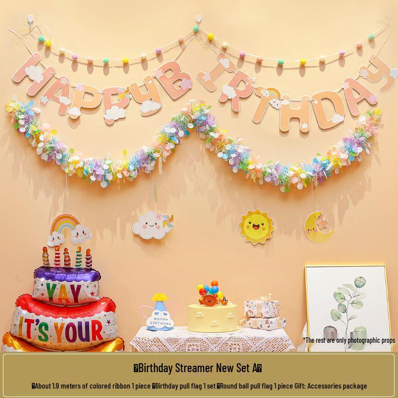 First Birthday Pom-Pom Bunting & Photo Banner for Boys and Girls