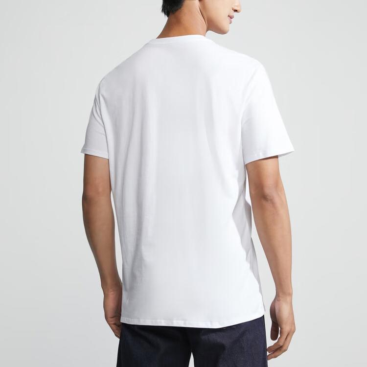 Calvin Klein Letter Print Casual Crew Neck Short Sleeve T-Shirt Men Tops Moonlight-White 40KC837-YAA