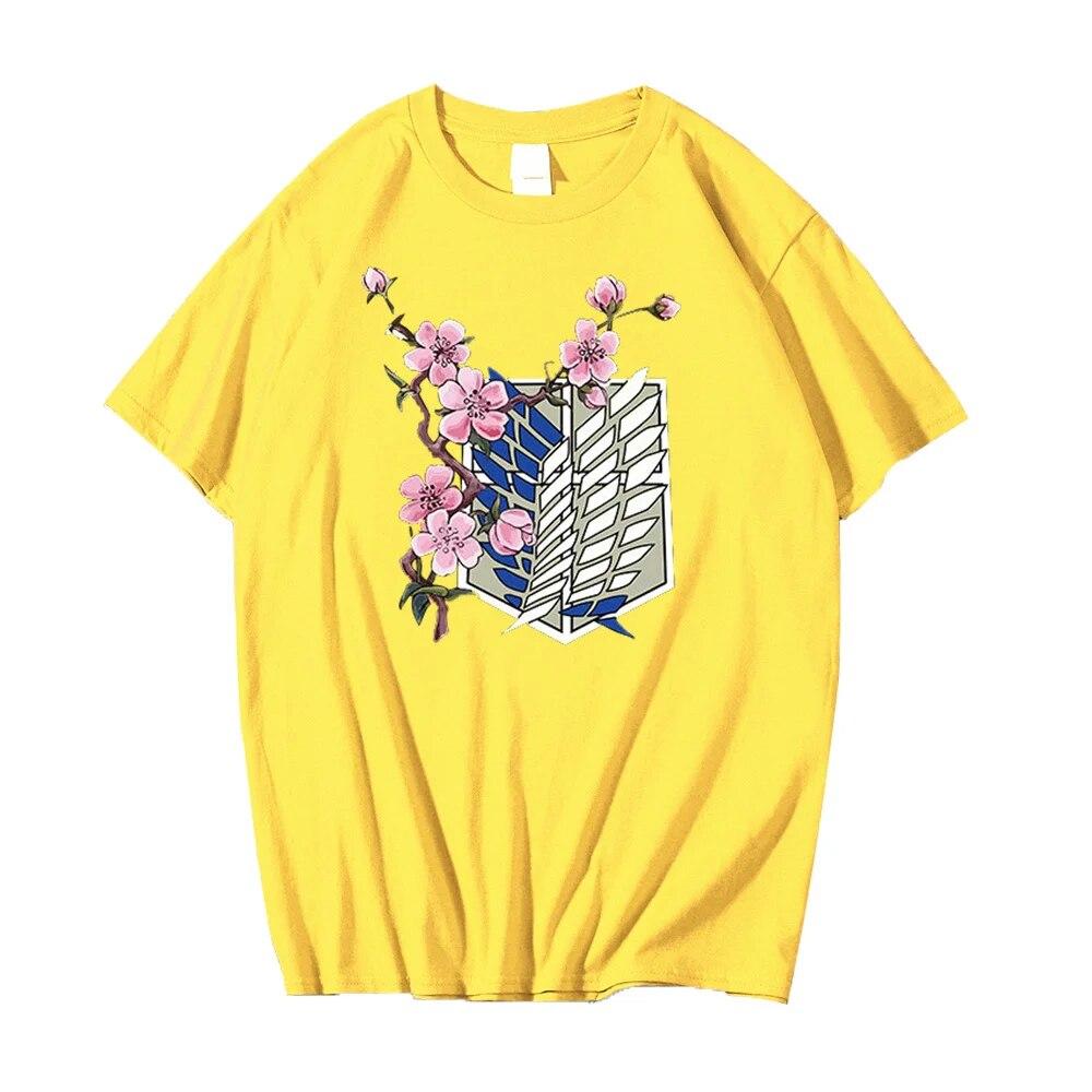 

Короткая футболка с рукавами японского аниме «Атака Титанов», уличная футболка в стиле Харадзюку, топы, рубашка с аниме 4XL