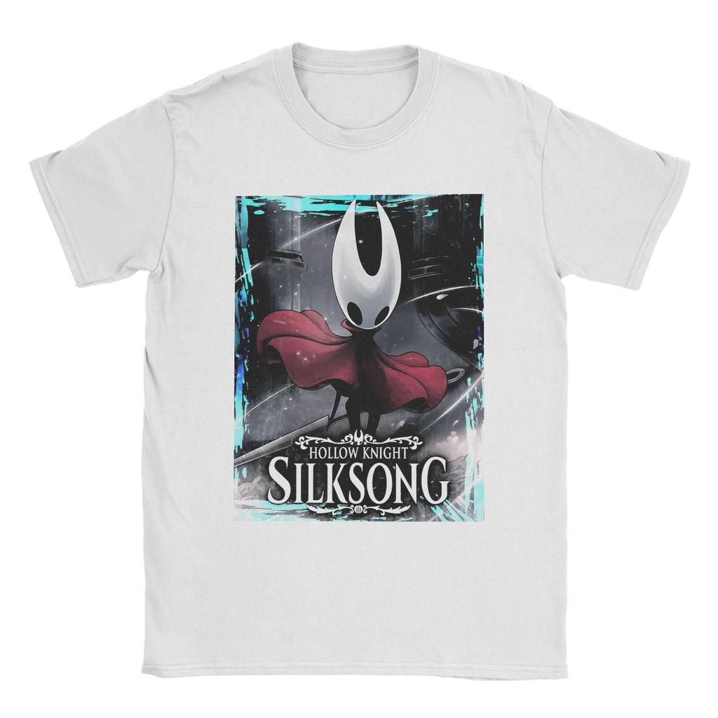 Men's T-Shirts Hollow Knight Silksong Vintage Cotton Tees Short Sleeve  T Shirts Crewneck Clothes Graphic