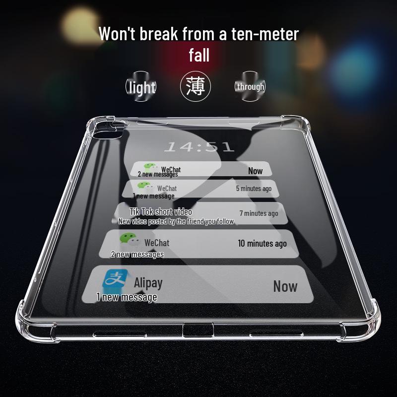 Capa Protetora Flexível Huawei MatePad 11 com Cantos Airbag, Transparente, Serve para Modelos de 10.8" e 10.1".
