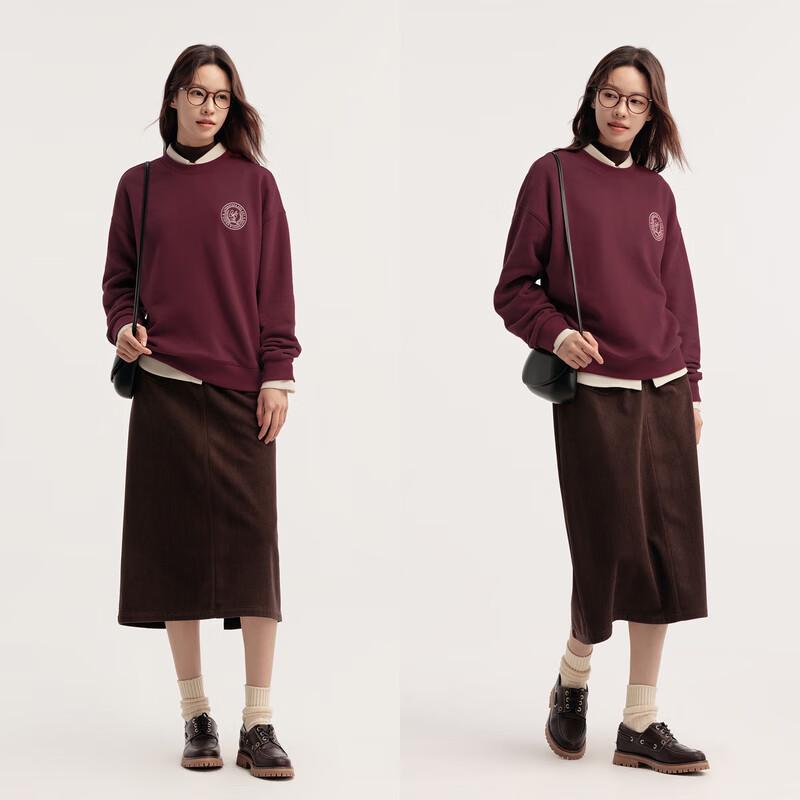 Semir Women's Oversize Thermal Embroidered Fleece Sweatshirt