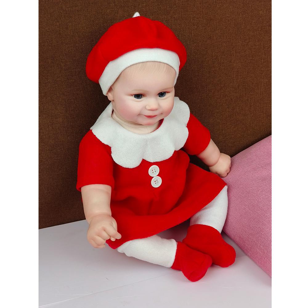 Smile Reborn Doll, Cloth Body Soft Dolls For Christmas Decoration Lovely Toy For Baby