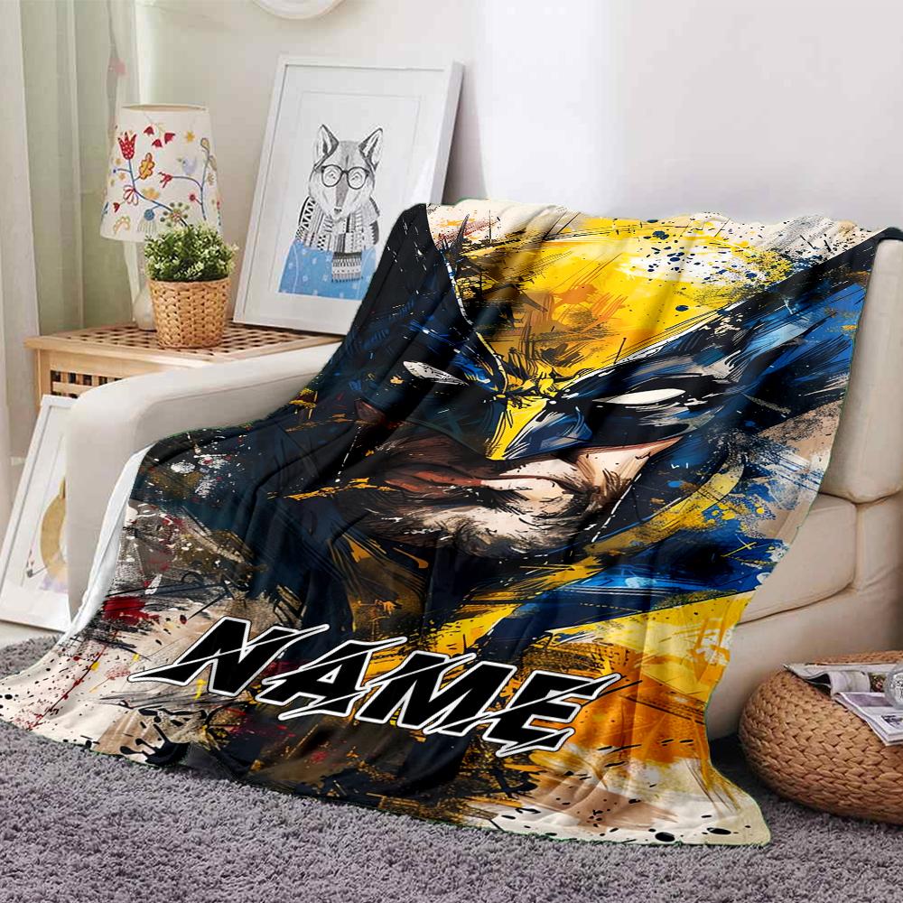 Custom Name Wolverine Superhero Artwork blanket for Couch & Bed, Plush Cozy Fuzzy Blanket Super Soft & Warm Blankets for Fall and Winter. 09088