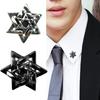 Vintage Hexagram Alloy Brooch Elegant Retro Design Sturdy Allergy Resistant Jewelry Accessory For Women Men
