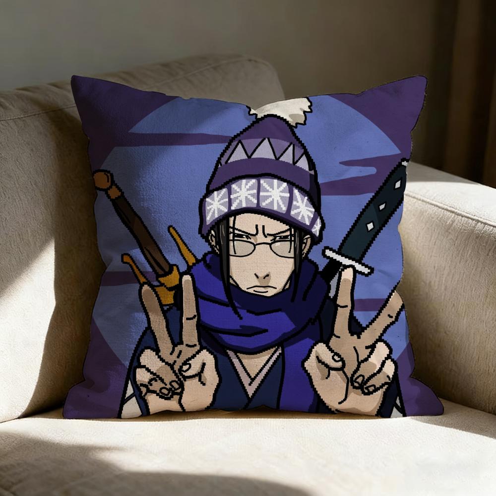 Samurai Cchamploo Anime Pillow Case Linen Pillow Covers Cover For Couch Living Room Bench Patio Floor Linen Home Decor