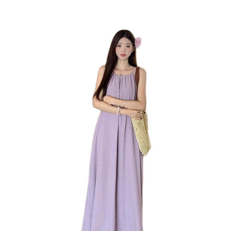 Seaside Vacation Pink Sleeveless Suspender Dress Loose Lazy Wind 2026 Summer New Sweet and Spicy Skirt Women