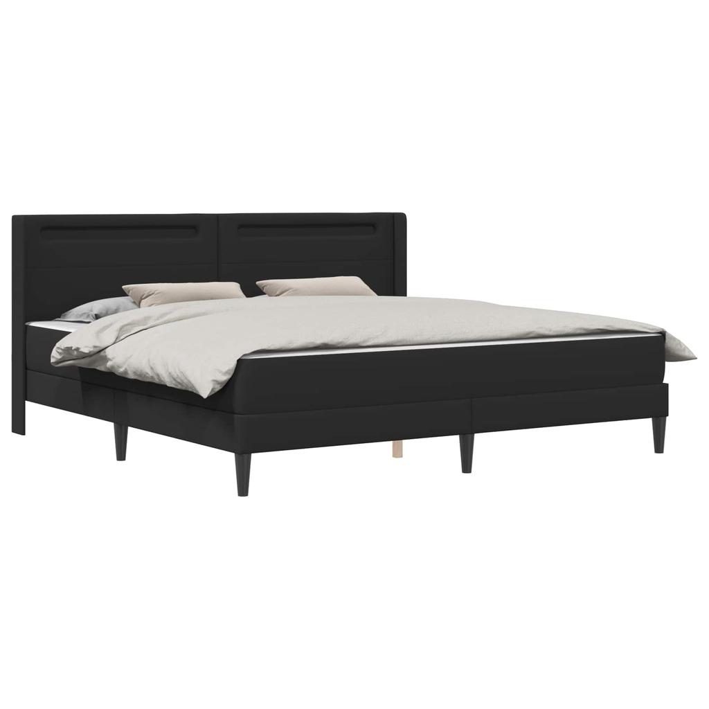 Bed Frame with Mattress Black 180 X 200 Cm Faux Leather