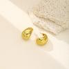 Metal Wind Light Luxury Earrings Trendy Retro Temperament Stainless Steel Geometric Stud Earrings Women'S Exaggerated Niche Earrings