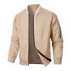 Uomo Felpa Cappotto Collo Alto Manica Lunga Patchwork Colore Cerniera Patta Giacca Cappotto con Tasche Orlo Elastico Sport Outwear
