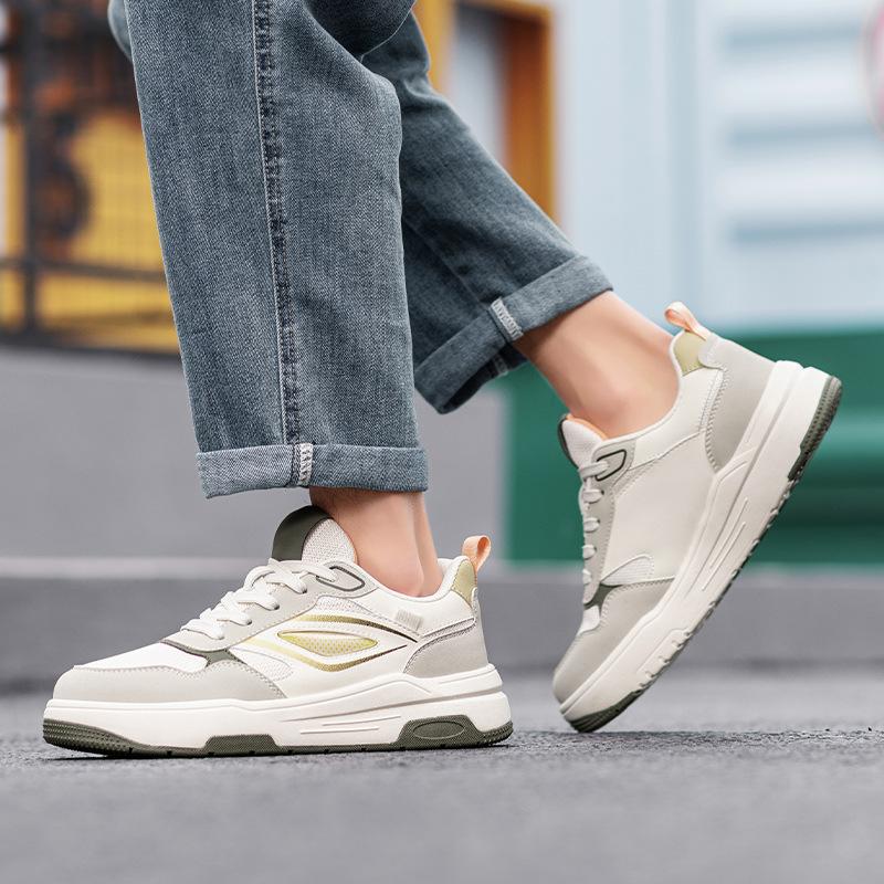 New shoes men's shoes trend non-slip wear-resistant board shoes mesh breathable lightweight thick-soled casual sports shoes