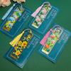 Elegant Floral Metal Bookmark with Tassel - Rose, Sunflower & Hydrangea Design