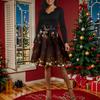 Women's Casual Fashion Long Sleeve Christmas Graphic Printed Vintage Long Dresses