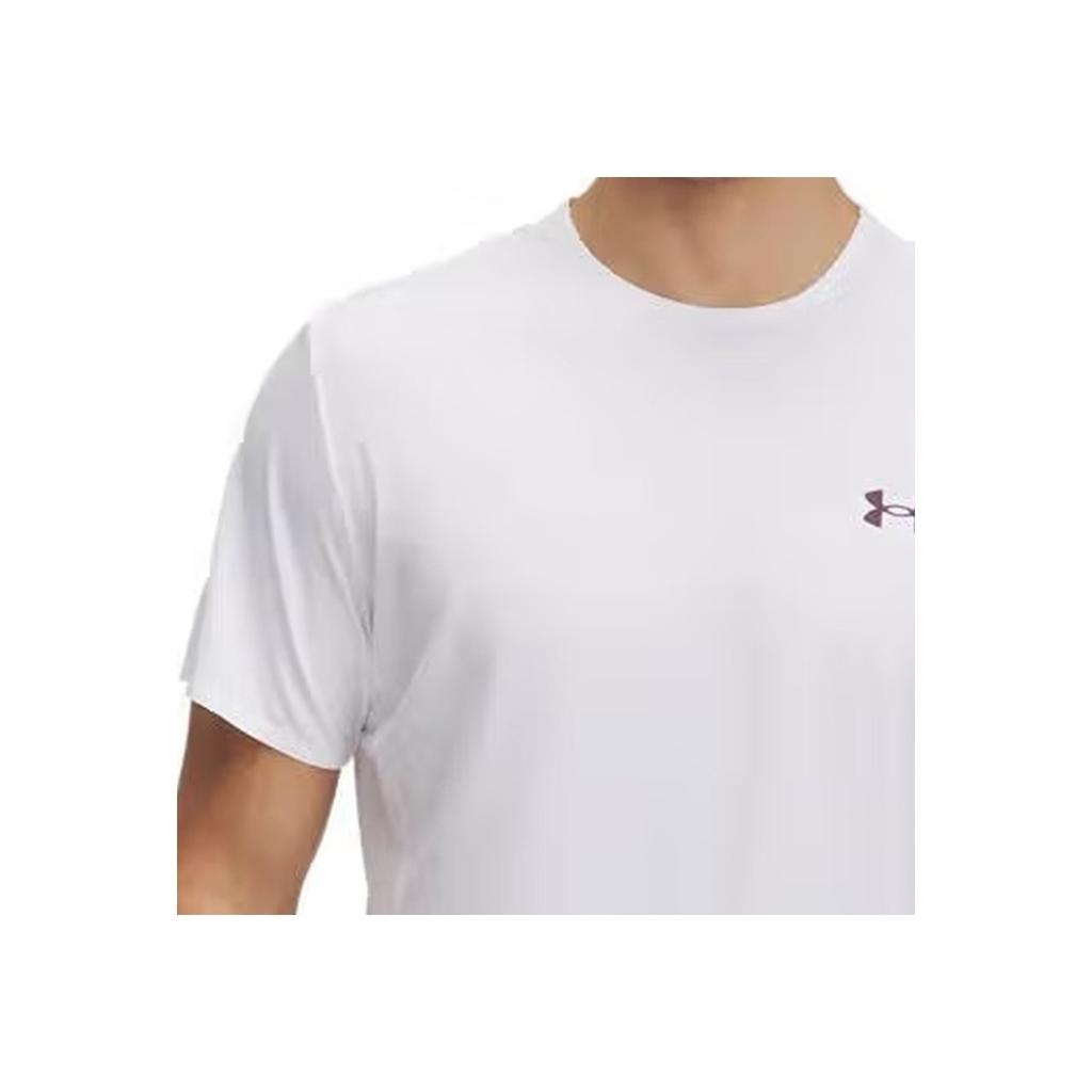 Under Armour Rush Vent Breathable Casual Sports Short Sleeve T-Shirt Men Tops White 1383668-100