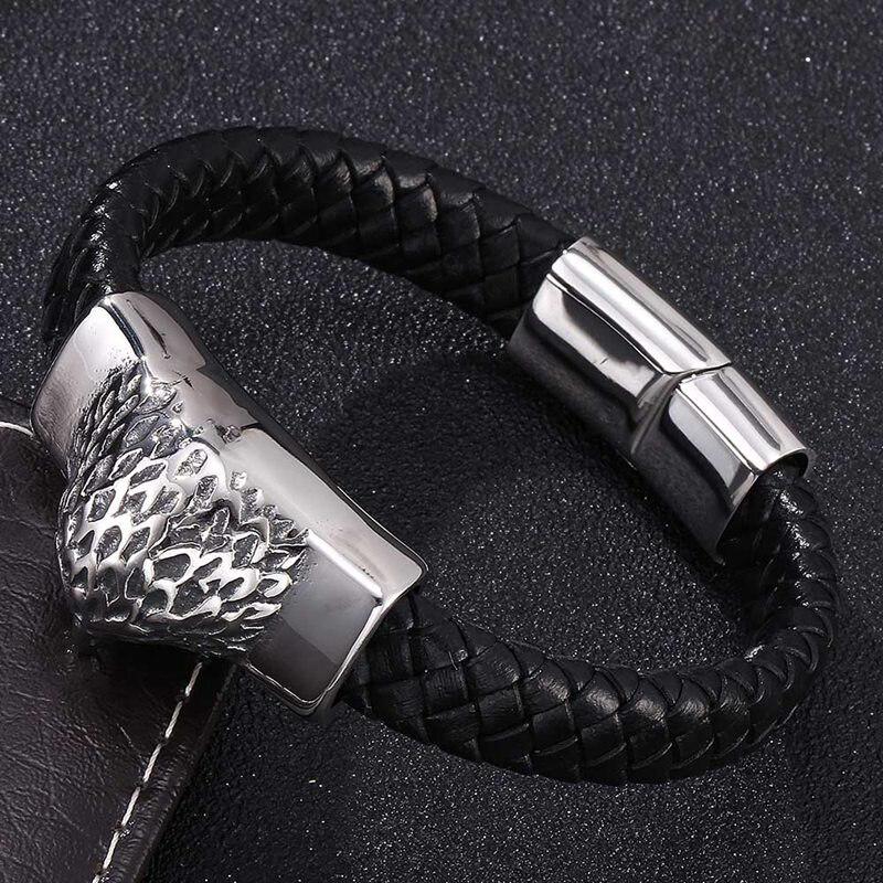Punk Bird Bracelet Genuine Leather Bracelet Fashion Clasps Male Charm Bangles Male Jewelry Gifts