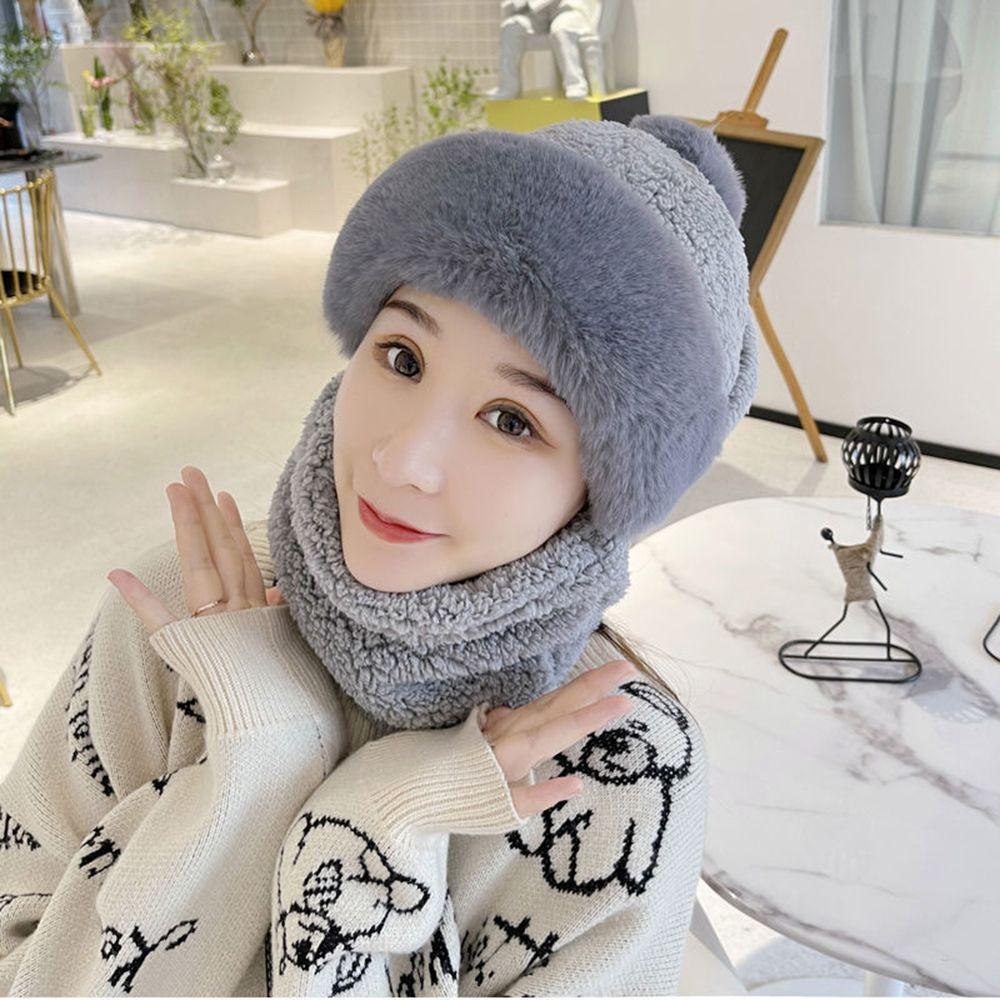 Skull Cap Female Neck Warm Windproof Winter Thicking Hood Beanie Hat Bib Hat Hat Collar Plush Hat