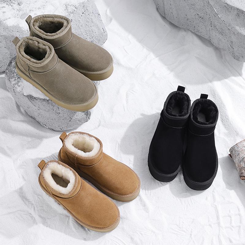 Qirui shoes Snow boots fashionable and versatile pure wool warm