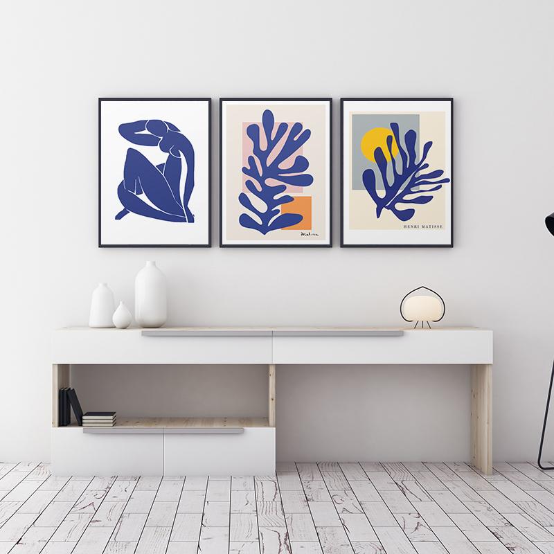 Abstract Home Decoration Canvas Art Painting French Henri Matisse Blue Nude Posters HD Cutout Print Wall Picture For Living Room
