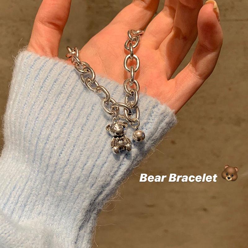 EVER FAITH 925 Sterling Silver Girls Gift Lovely Little Bear Jingle Bell Bead Link Hand Chain Bracelet EVER FAITH 925 Sterling Silver Girls Gift Lovely Little Bear Jingle Bell Bead Link Hand Chain Bracelet