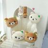 Rilakkuma Car Headrest Neck Pillow Kawaii San-X Rilakkuma Plush Car Neck Support Cushion Seat Belt Cover Car Accessories Girl