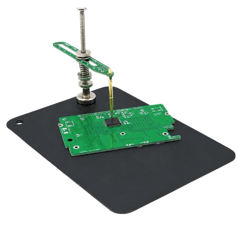 Circuit Board Soldering Fixture with Forward-and-Back Positioning, Adjustable Pressure Point, and Steel Construction for Integrated Circuit Work,