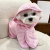 Super absorbent pet bathrobe, quick-dry and soft. All-season use for small dogs and cats with secure closure