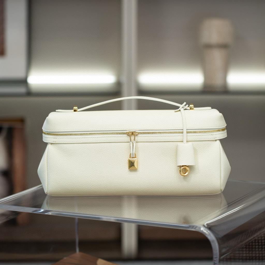 New LP33 clutch bag, dinner cosmetic bag, portable leather women's bag, grained first layer cowhide shoulder messenger bag