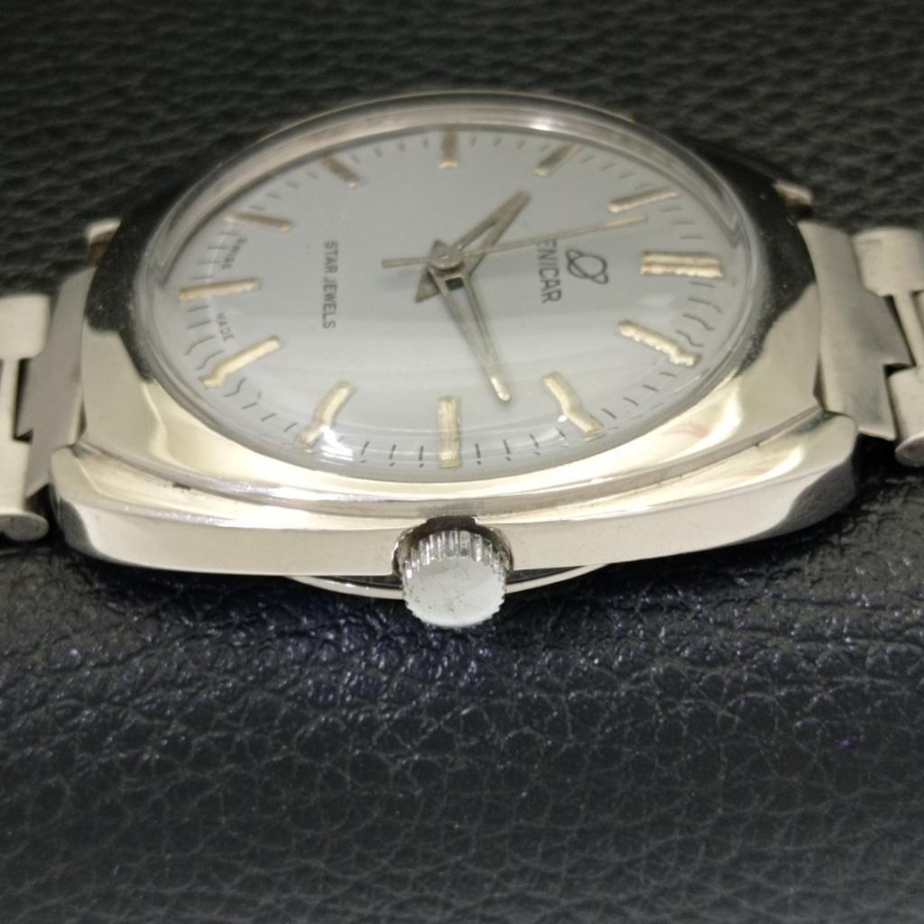 USED AUTOMATIC ENICAR SWISS MENS GREY COLOR DIAL WATCH A431426-2 R107-a431426